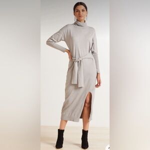 Evereve Adelyn Midi Gray Sweater Dress size Small B131